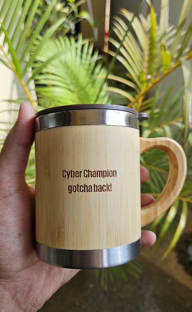 Cyber Champion — Custom Text Bamboo Mug