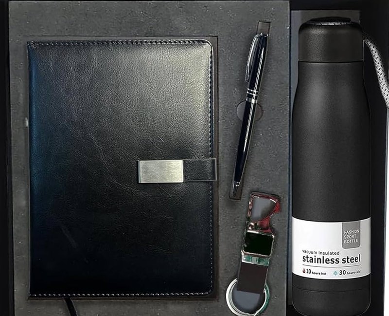 Corporate Client — Executive Kit — Notebook + Bottle + Keychain