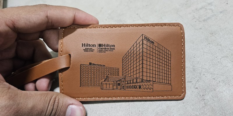 Hilton Garden Inn — Leather Luggage Tag — Engraved