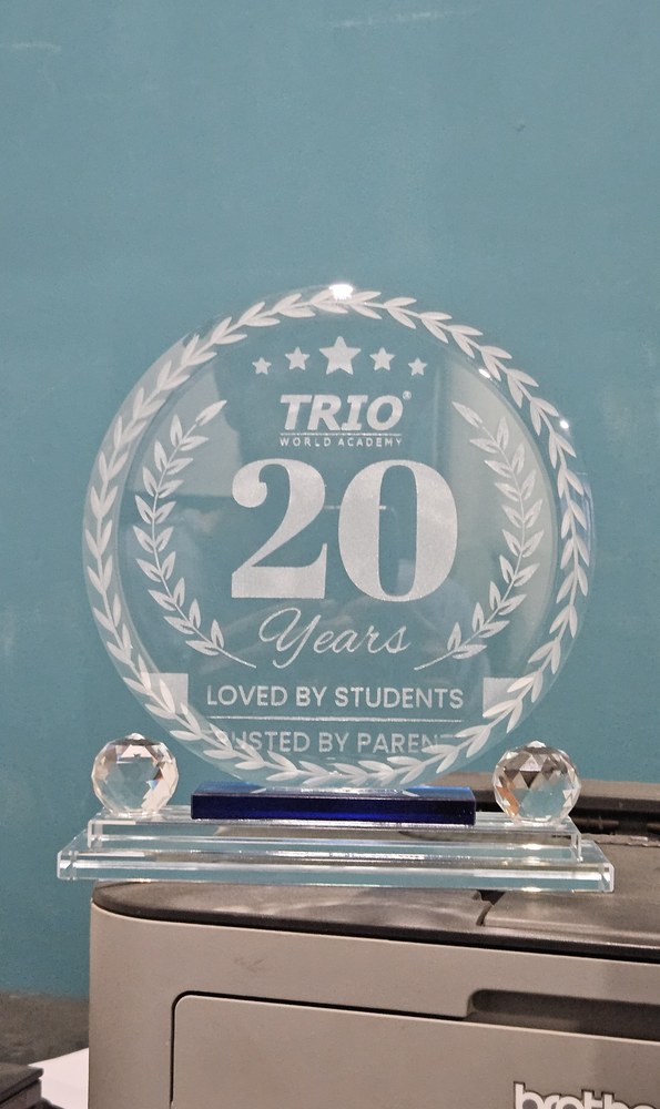 TRIO World Academy — Crystal Glass Trophy